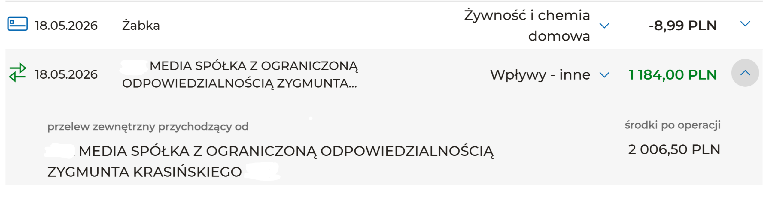 Dowód wypłaty środków 2